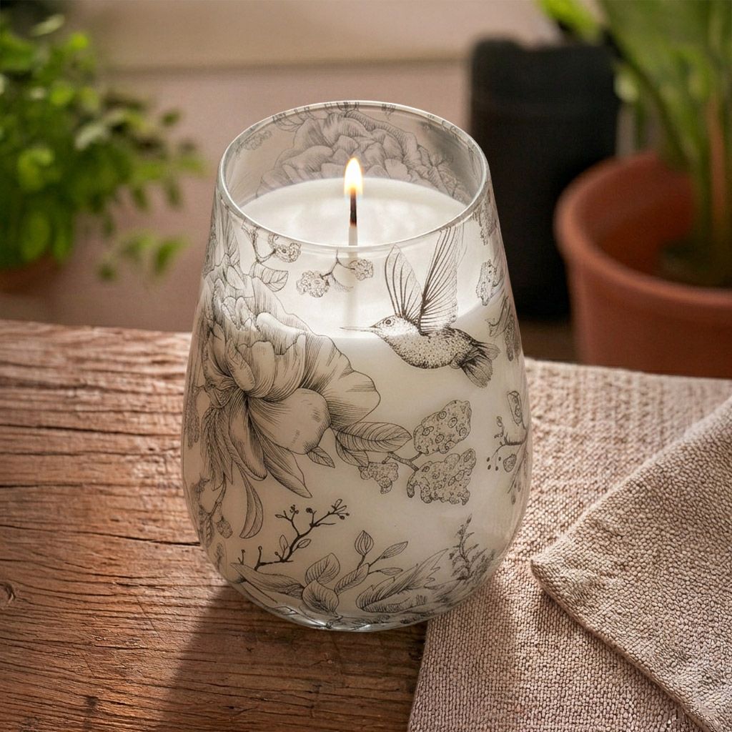 Høje Glasburk-Stearinlys – Drawn By Flame