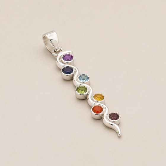 Indisk Andagtsvedhæng – Sølvbelagt (45Cm Snor) – Snake Chakra - Billede 4