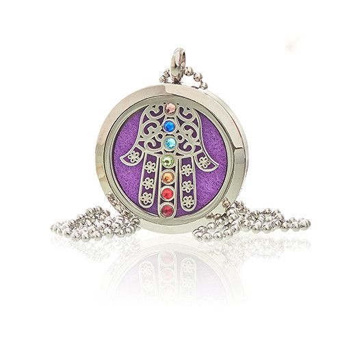 Aromaterapi Smykker Halskæde – Hamsa Chakra – 30mm