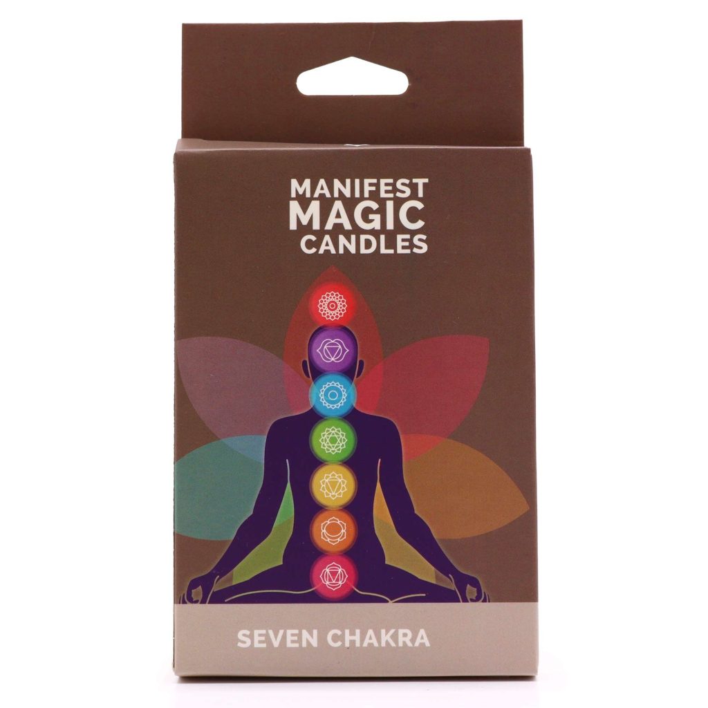 Seven Chakra Manifest Stearinlys (Pakke Med 7)
