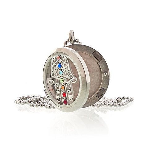 Aromaterapi Smykker Halskæde – Hamsa Chakra – 30mm - Billede 3