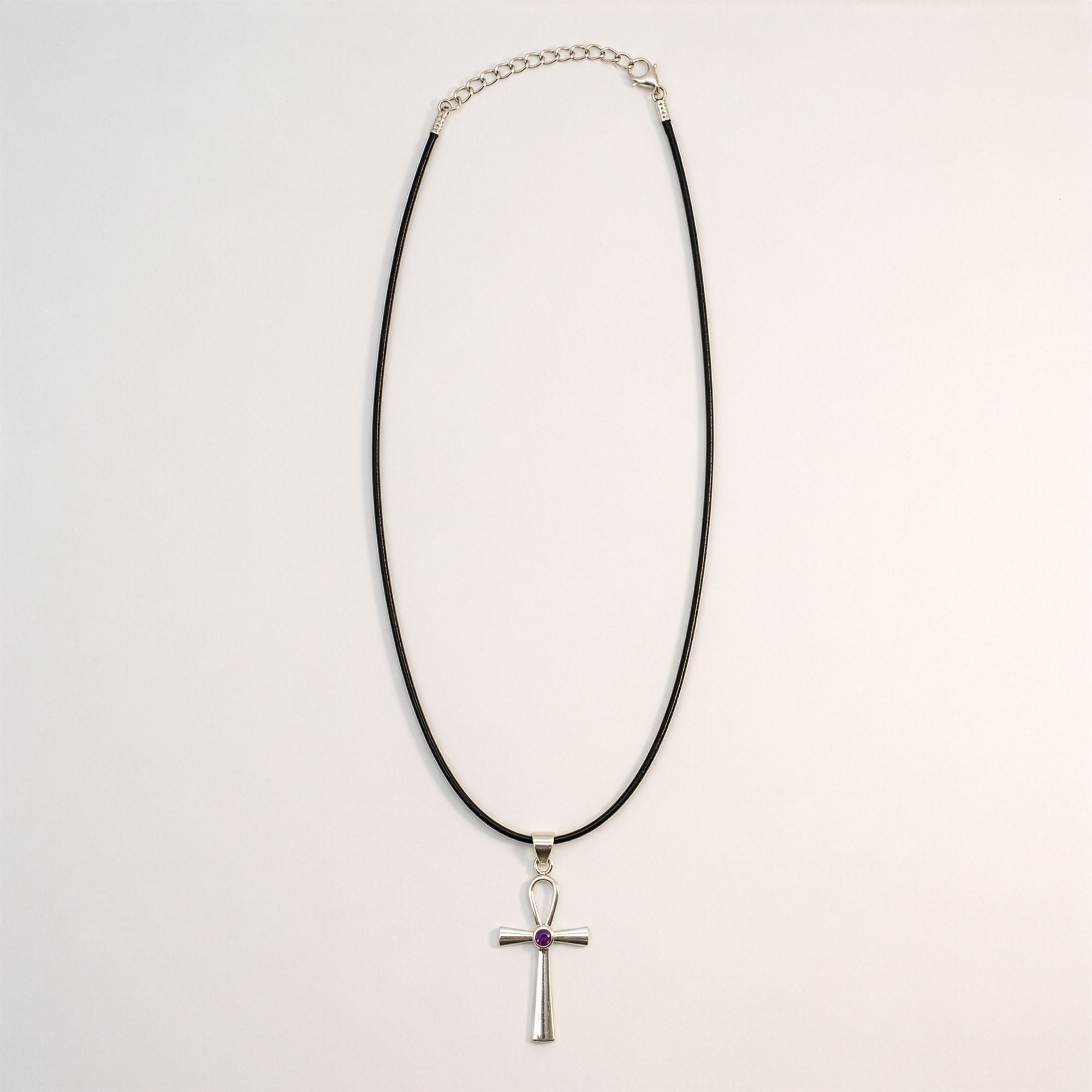 Indisk Andagtsvedhæng – Sølvbelagt (45Cm Snor) – Ankh Symbol På Evigt Liv - Billede 3