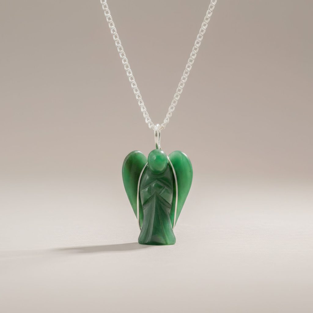 Ædelsten Skytsengel Vedhæng – Green Aventurine