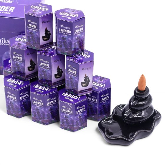 Masala Backflow Røgelse Pakke Med 10 – Lavender - Billede 2