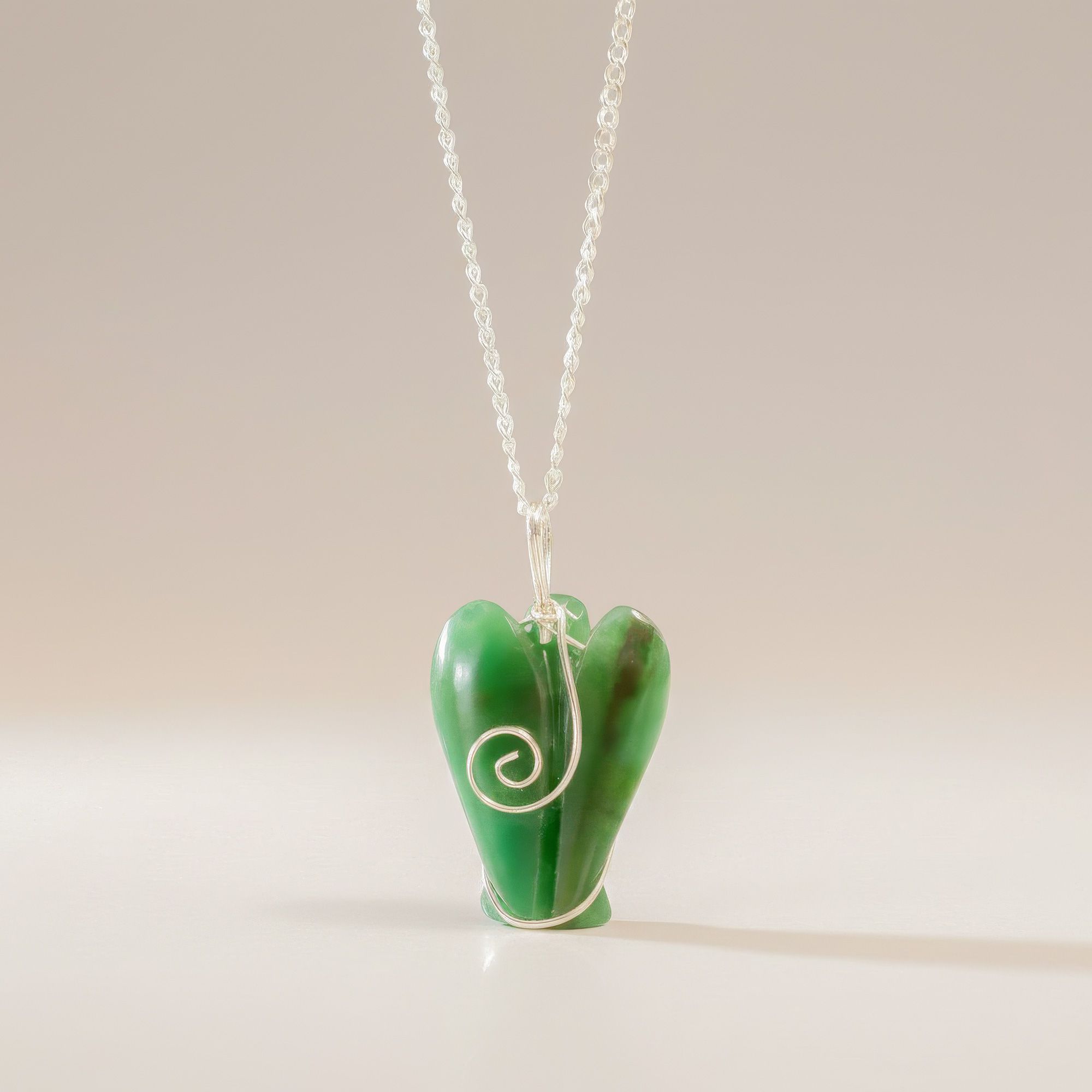 Ædelsten Skytsengel Vedhæng – Green Aventurine - Billede 6