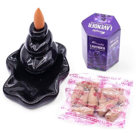 Masala Backflow Røgelse Pakke Med 10 – Lavender - Billede 5