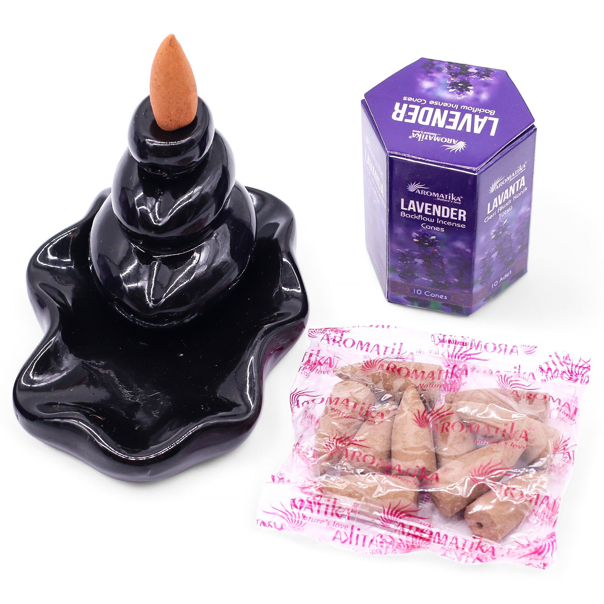Masala Backflow Røgelse Pakke Med 10 – Lavender - Billede 5