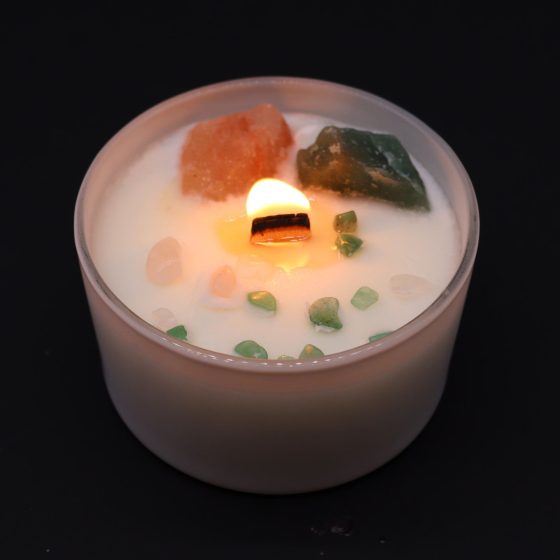 Chakra Krystal-Stearinlys – Heart Chakra - Billede 2