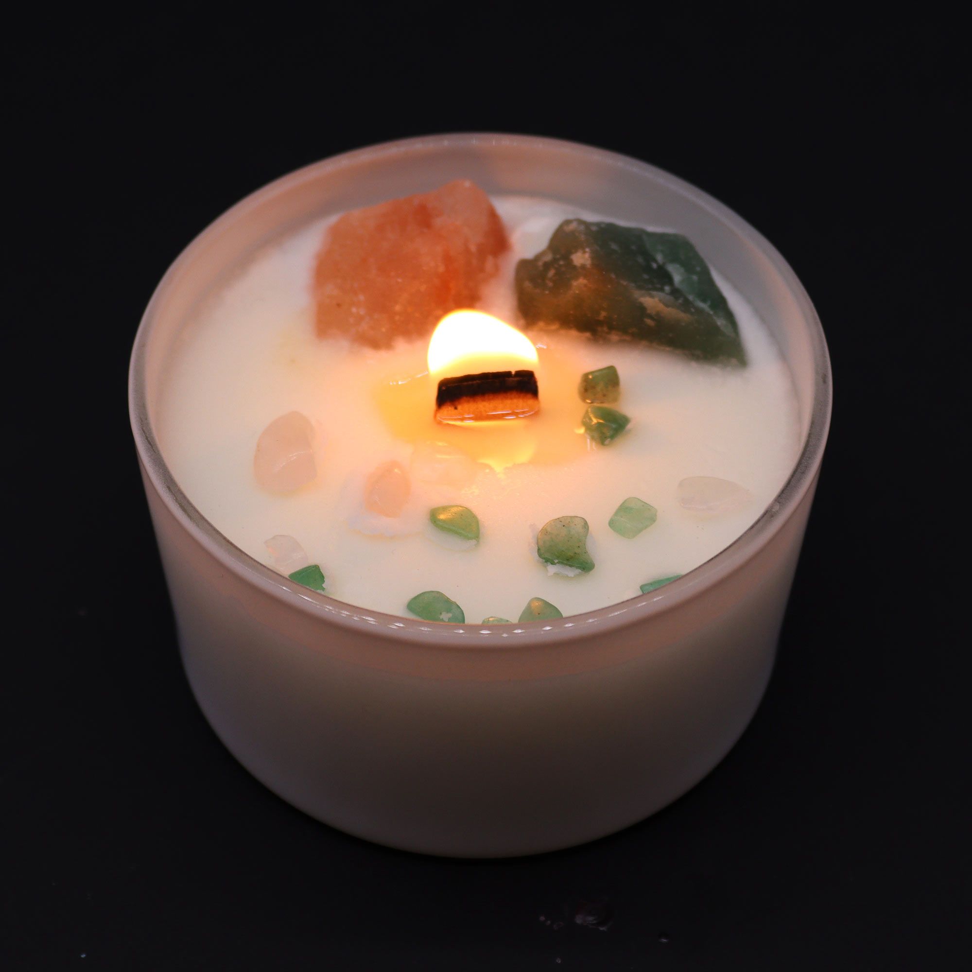 Chakra Krystal-Stearinlys – Heart Chakra - Billede 2